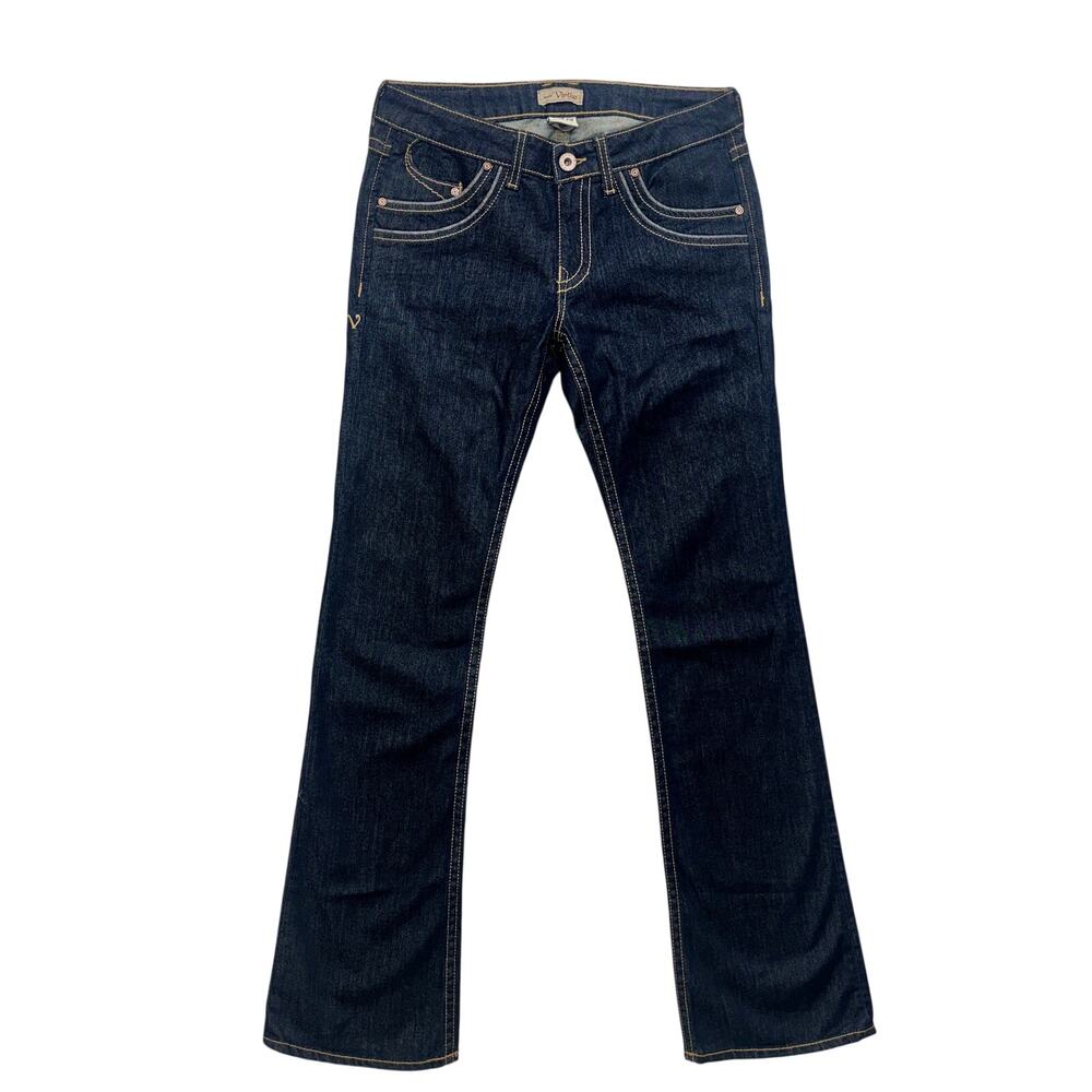 Vintage Denim Of Virtue Bootcut Jeans Womens 30 Dark Wash USA Made Stretch Denim